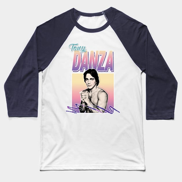 Tony Danza / 80s Styled Aesthetic Design Baseball T-Shirt by DankFutura